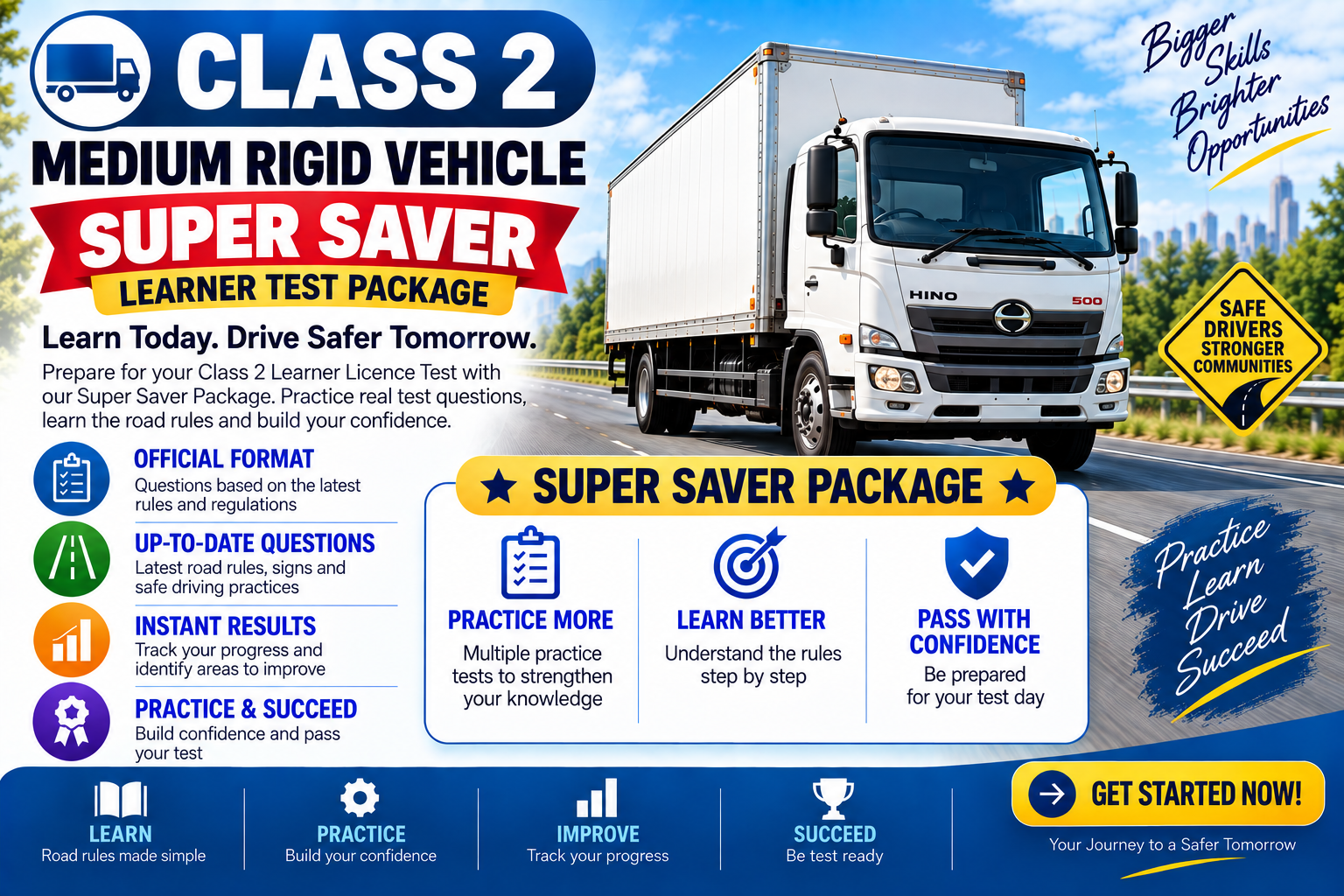 Class 2 | Medium Rigid Vehicle Vehicle Learner Test | Super Saver | 20 Tests